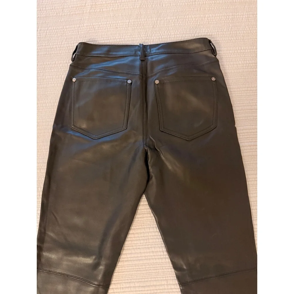 Free People Women's Black Vegan Leather Skinny Pants High Rise Size 27